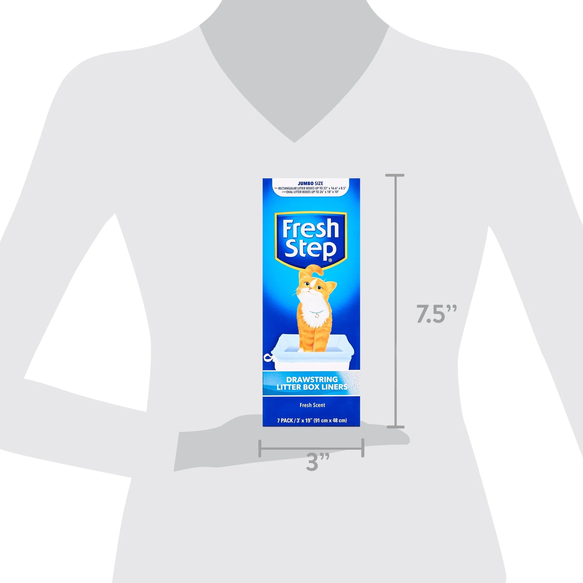 Drawstring Litter Box Liners Scented, Jumbo Size, 36" X 19" - 7 Count