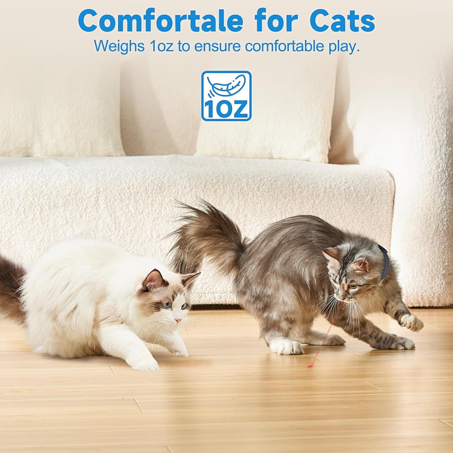 Wearable Automatic Cat Toys With LED Lights Electric Smart Amusing Collar For Kitten Interactive Cat Toys For Indoor Cats Pet Exercise Toys USB Rechargeable Auto On Off