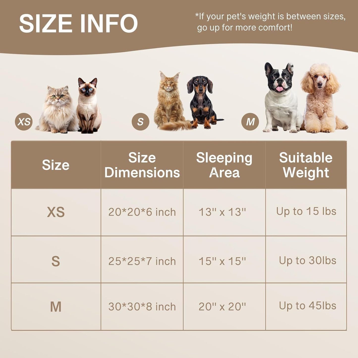 MEWOOFUN Donut Cat Bed - Washable Round Pet Bed For Indoor Cats & Kittens, Fluffy Non-Slip Calming Bed For Small Dogs, Light Brown