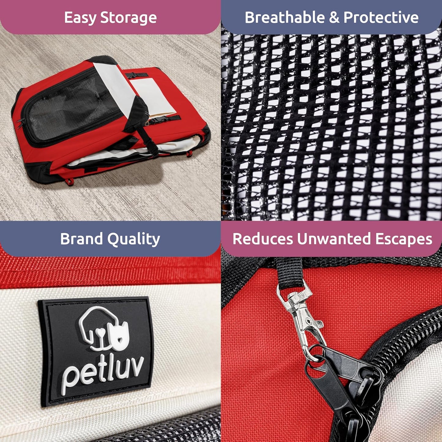 Large Cat Carrier & Dog Carrier for 2 Cats or Medium Dog. Soft Sided Pet Carrier for Travel. Collapsible, Portable with Soft Bed, Top & Side Loading, Locking Zippers, Puppy Crate & Kennel