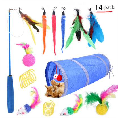 Pet Cat Toy Set 21 Pieces Of Cat Channel Funny Cat Stick