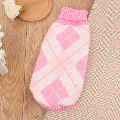 Multi Color Knitting Cat Sweater Lapel Casual